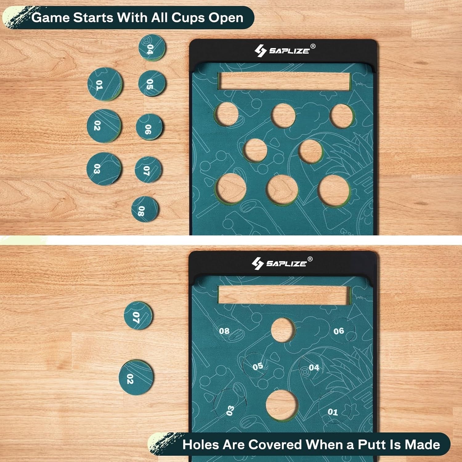 Golf Putting Green Mat Set Indoor Outdoor Practice Trainer Pong Game