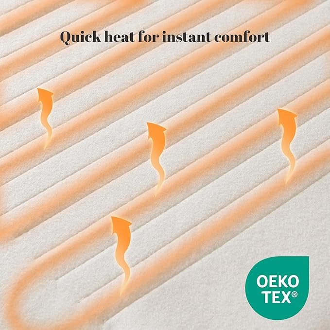 Super King Electric Heated Underblanket Dual Control Fast Heat Washable