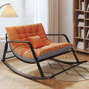 Outdoor Rocking Chair with Cushioned Seat, Sturdy Steel Frame & Ergonomic Design