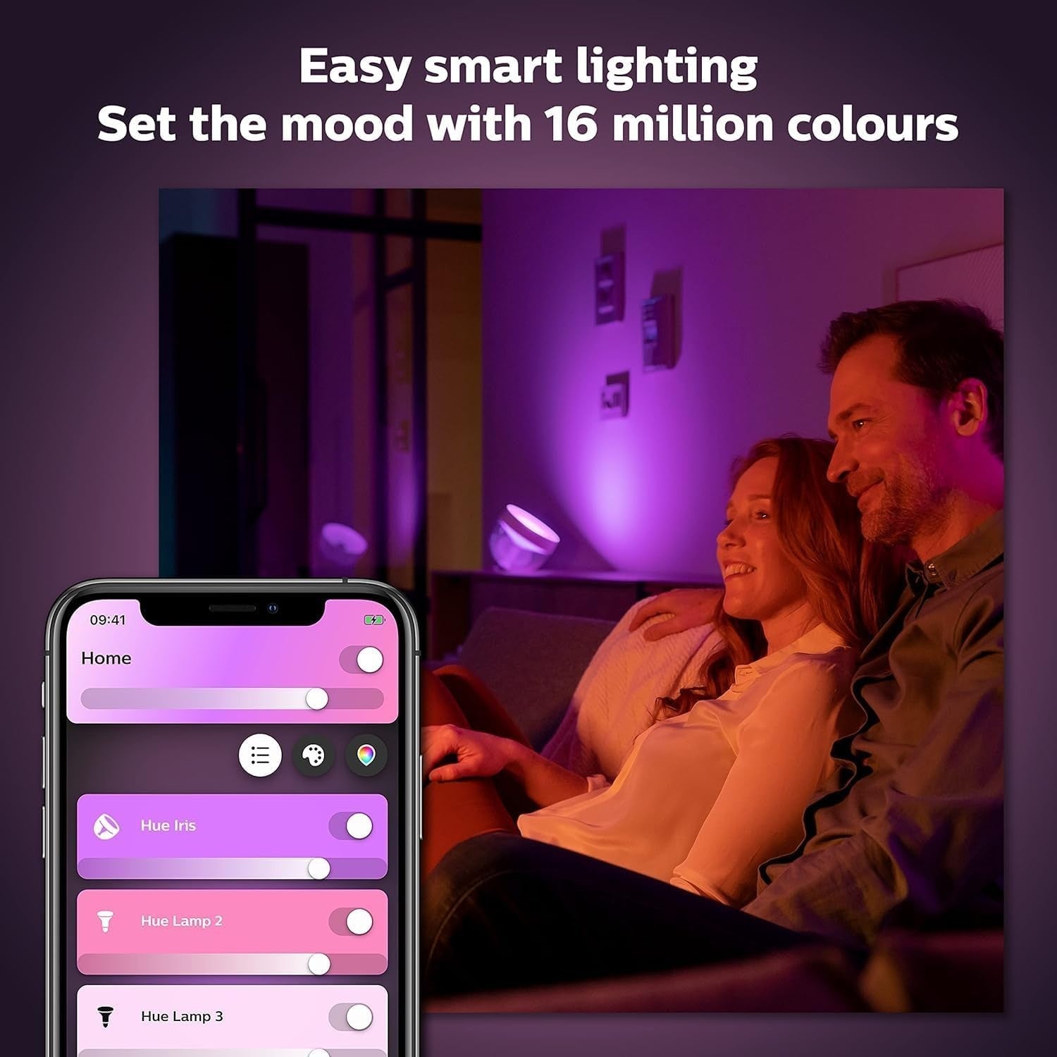 Smart Color Ambiance Table Lamp with Alexa & Bluetooth, 16M Colors
