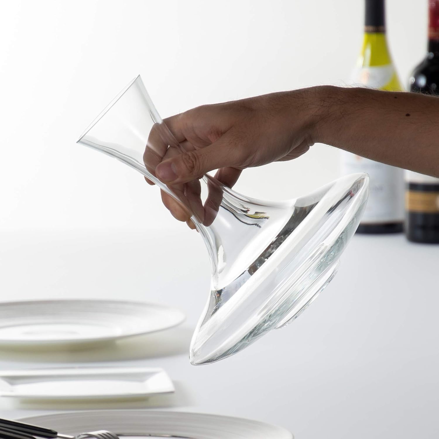 Large Crystal Wine Decanter 1.5L Modern Aerating Carafe Dishwasher Safe