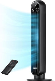 28dB Silent Tower Fan 25ft/s Velocity Electric Cooling Fan with Remote 4-Speed