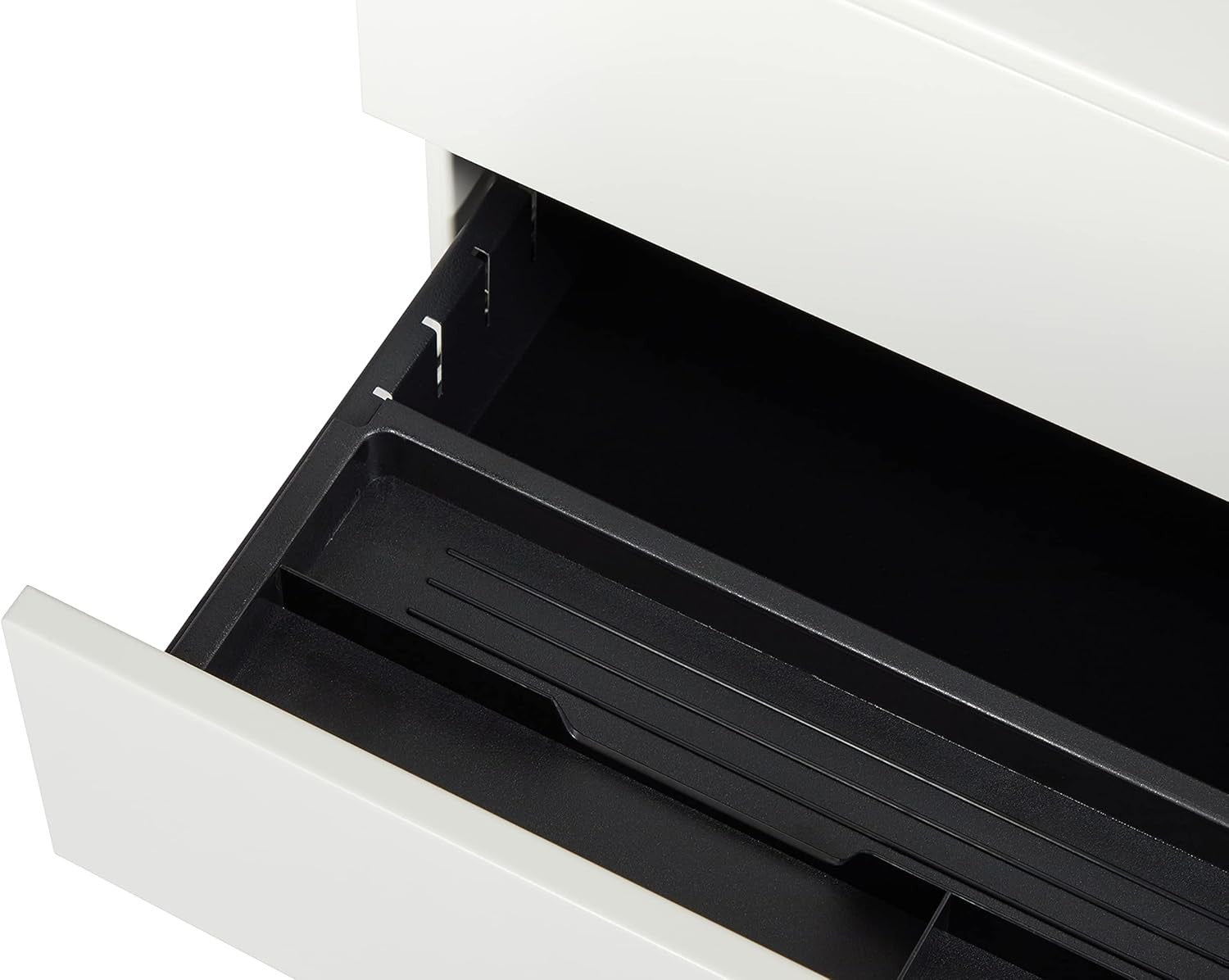 White Wide Under Desk Filing Cabinet 3 Drawer Lockable 60cm