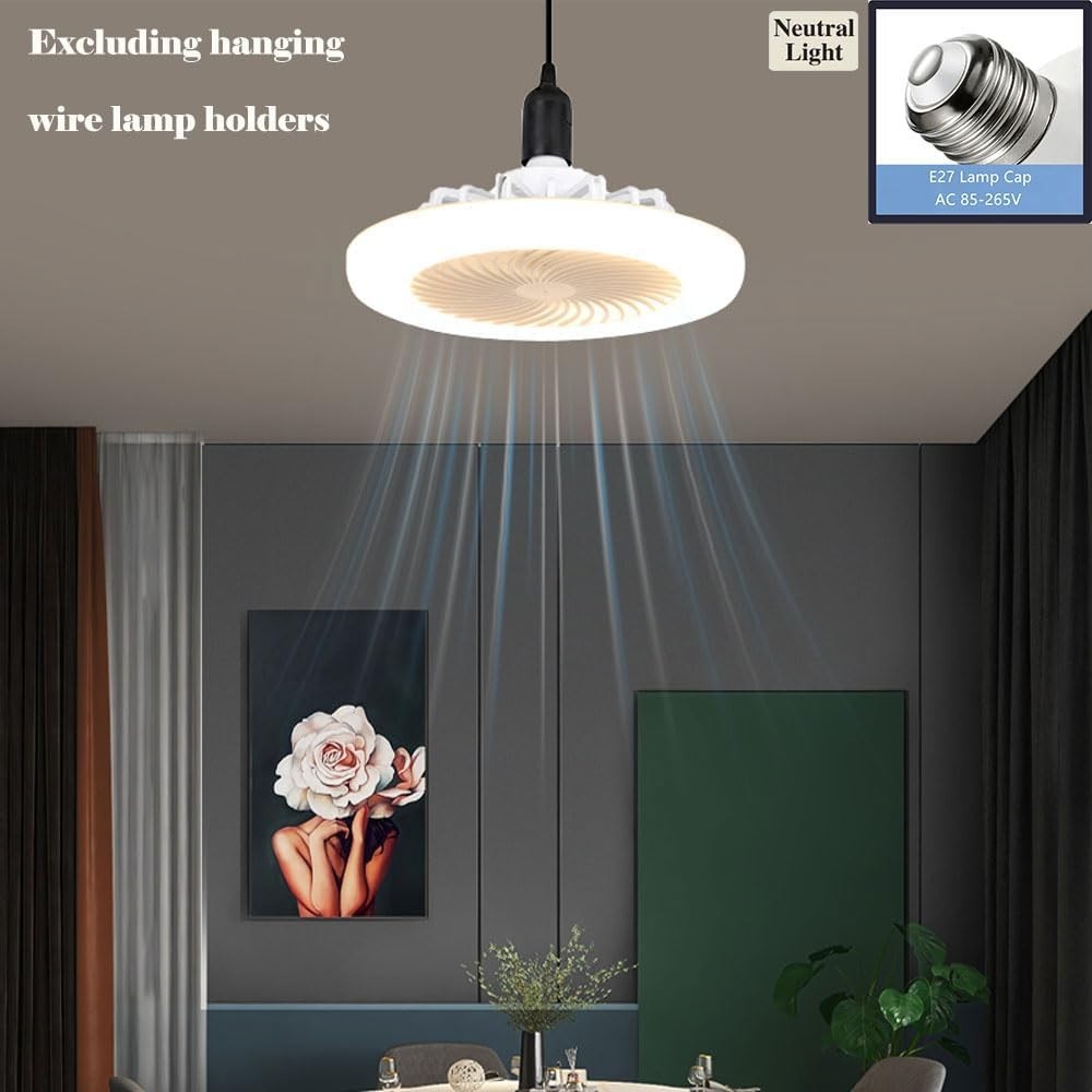 2-in-1 LED Ceiling Fan, 3 Speeds, 3 Color Temps, Dimmable, Remote Control
