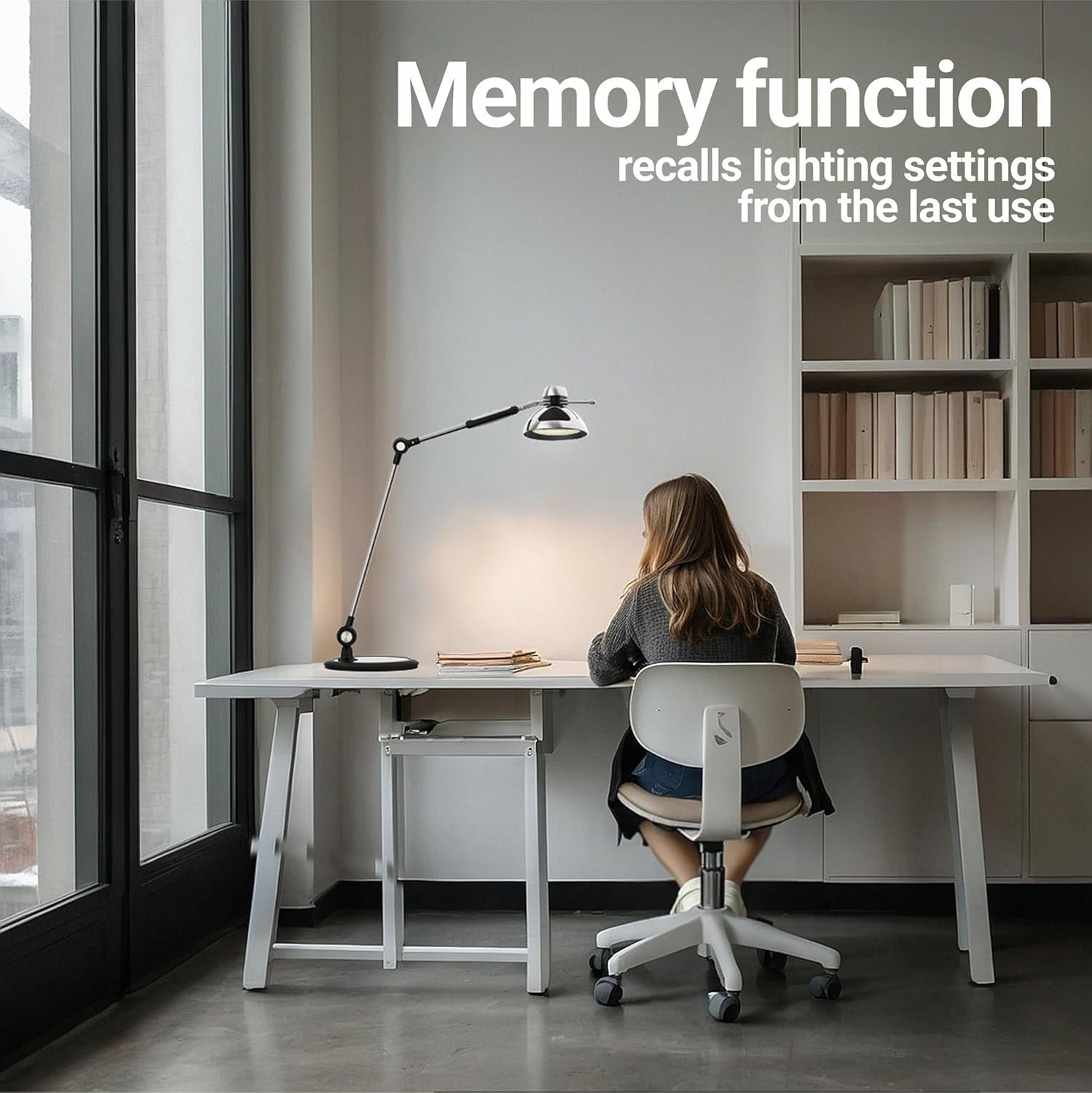 LED Desk Lamp with Gesture Control, Adjustable Brightness & Color Modes