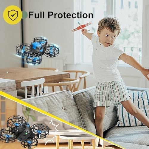 Mini Drone for Kids w/ 2 Batteries 360° Flip LED Lights 3 Speeds Auto Hover