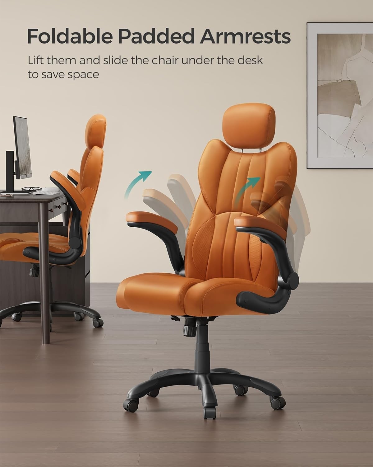 Executive Office Chair Faux Leather Swivel Adjustable Height Tilt Mode 150KG Max