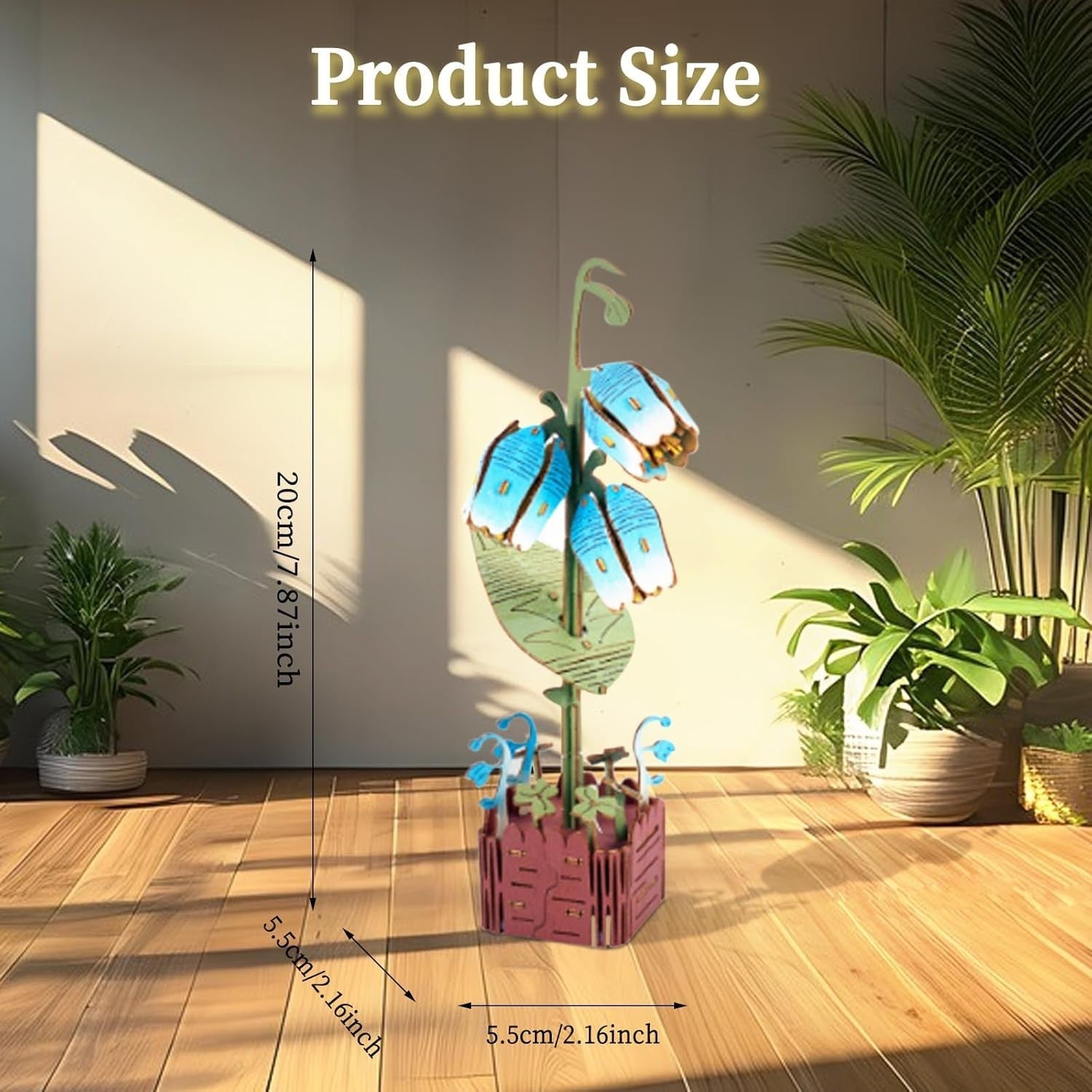 3D Wooden Flower Puzzle DIY Kit – Romantic Home Decor Gift for Women