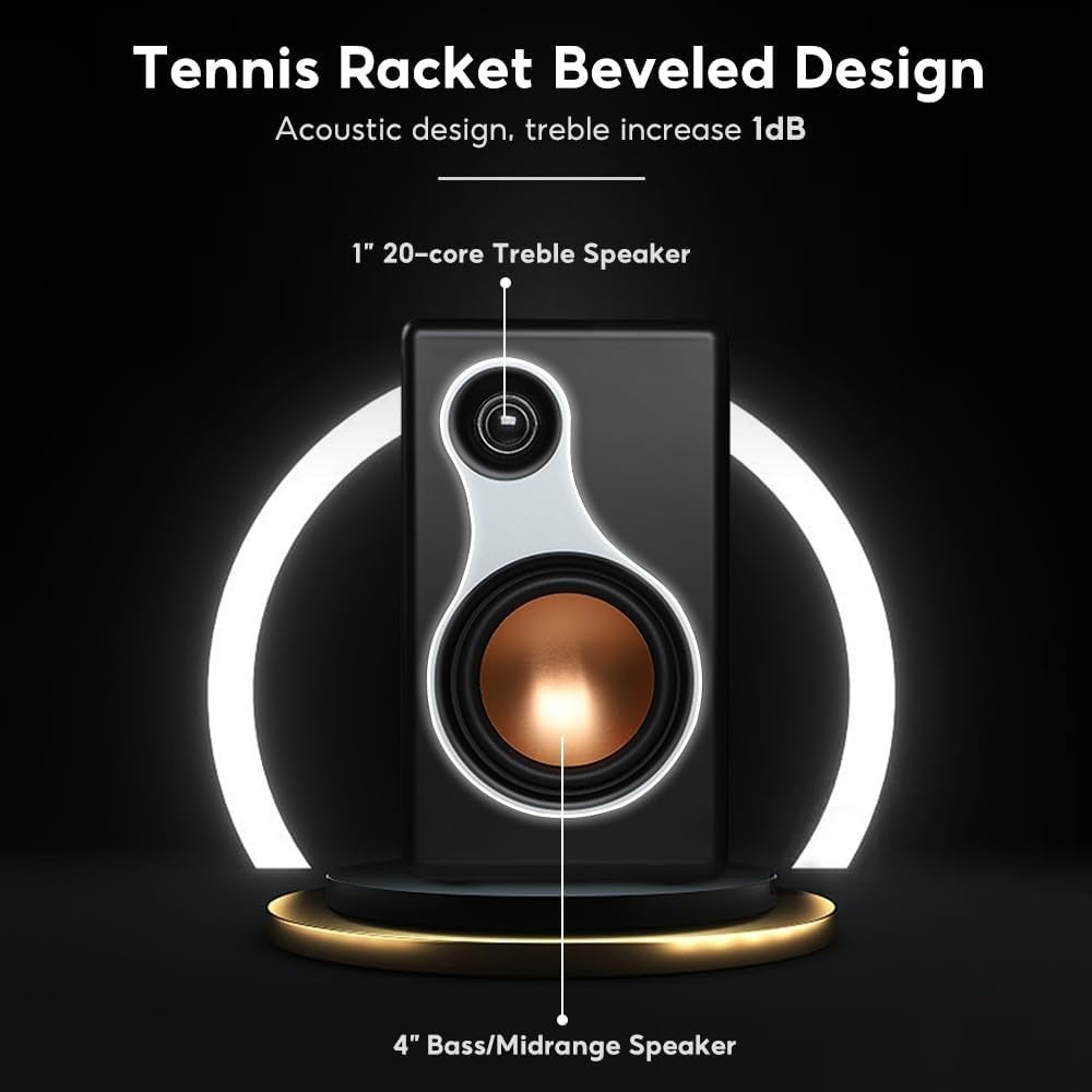 S500 100W Bluetooth 5.0 Hi-Fi Bookshelf Speakers RCA Optical