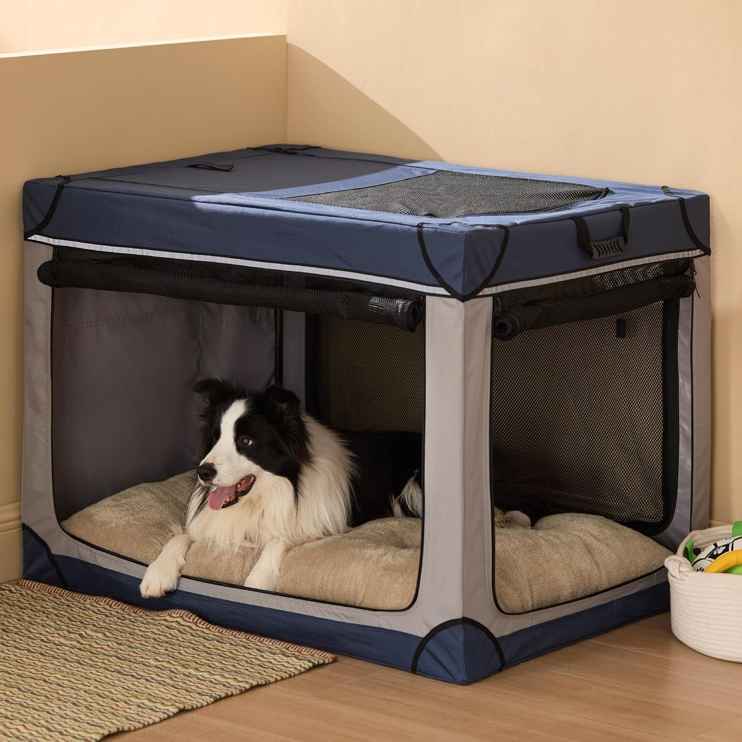 XL Dog Crate Bed 104x69cm Washable Calming Mattress