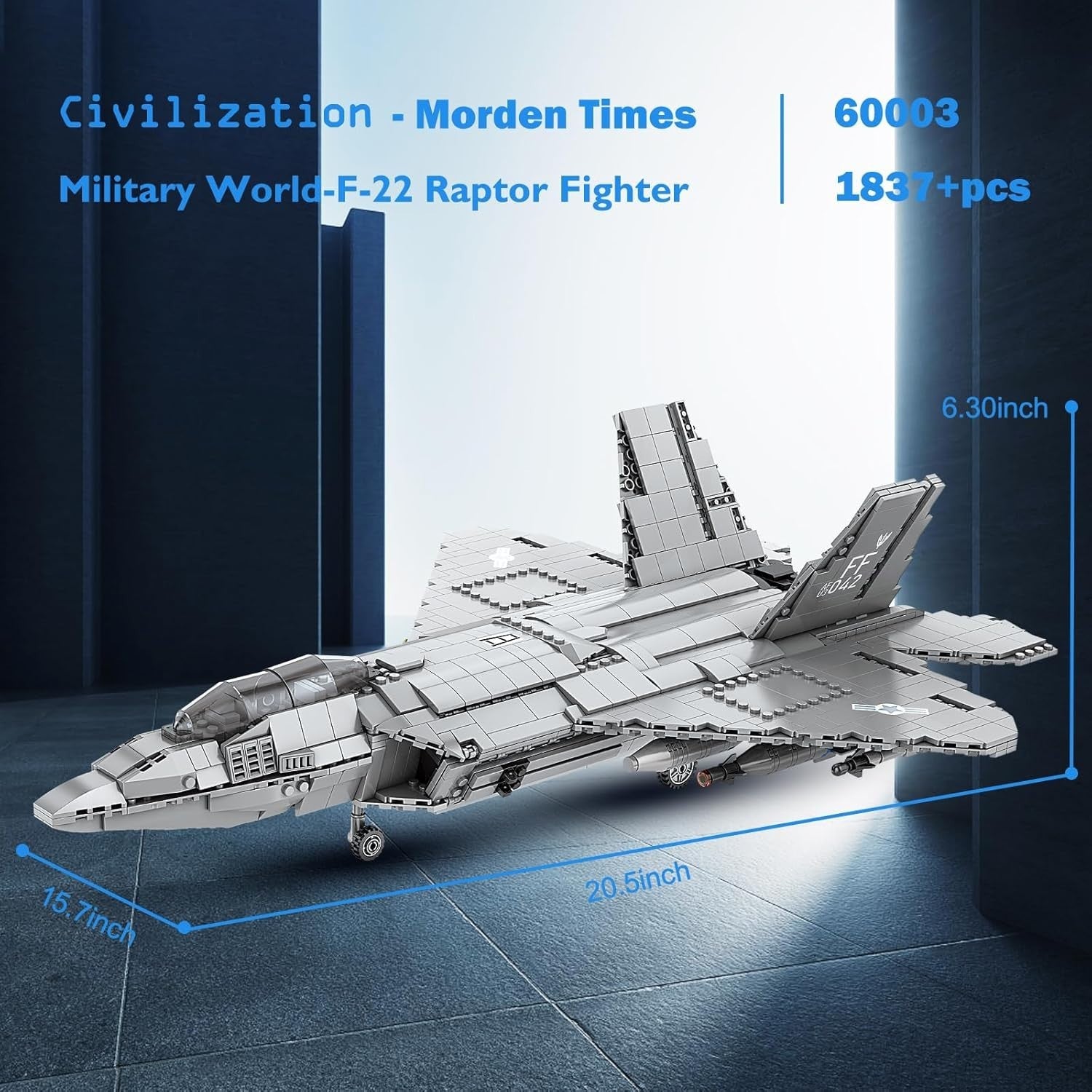 F22 Raptor Fighter Jet Building Blocks Set 1837 PCS – Military Model Toy