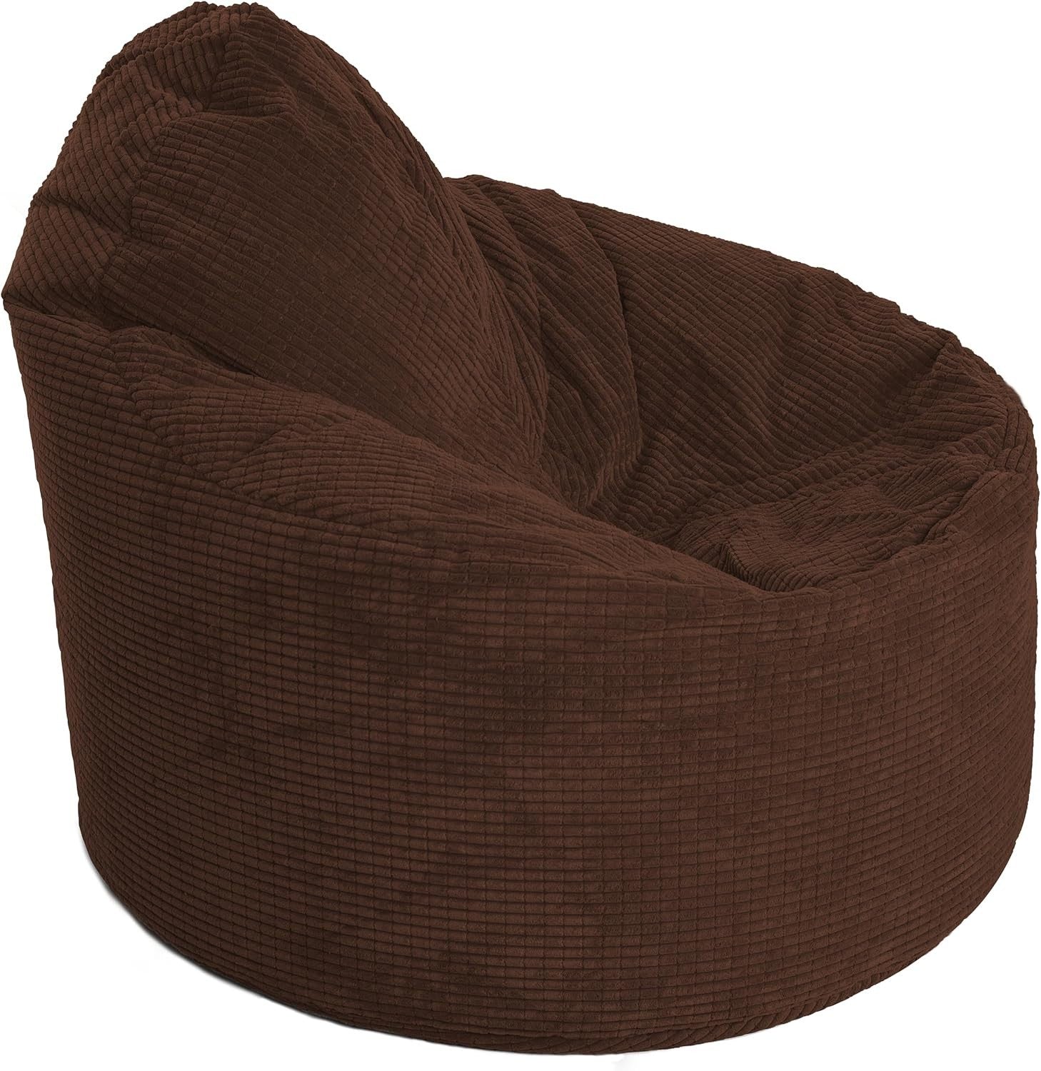 Corduroy Monster Bean Bag Chair - Soft Filled, Portable Lounger, Kids/Adults