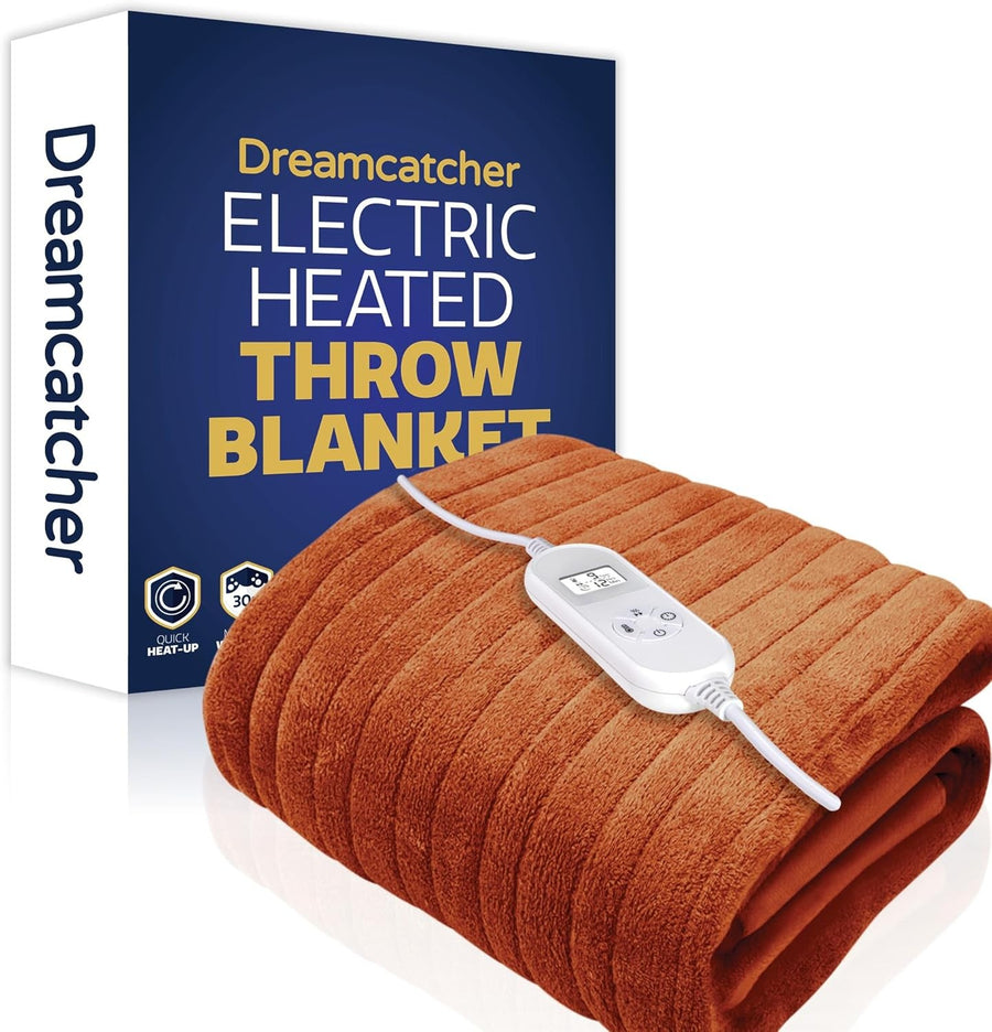 Electric Heated Throw Blanket 160x120cm Soft Fleece 9 Heat
