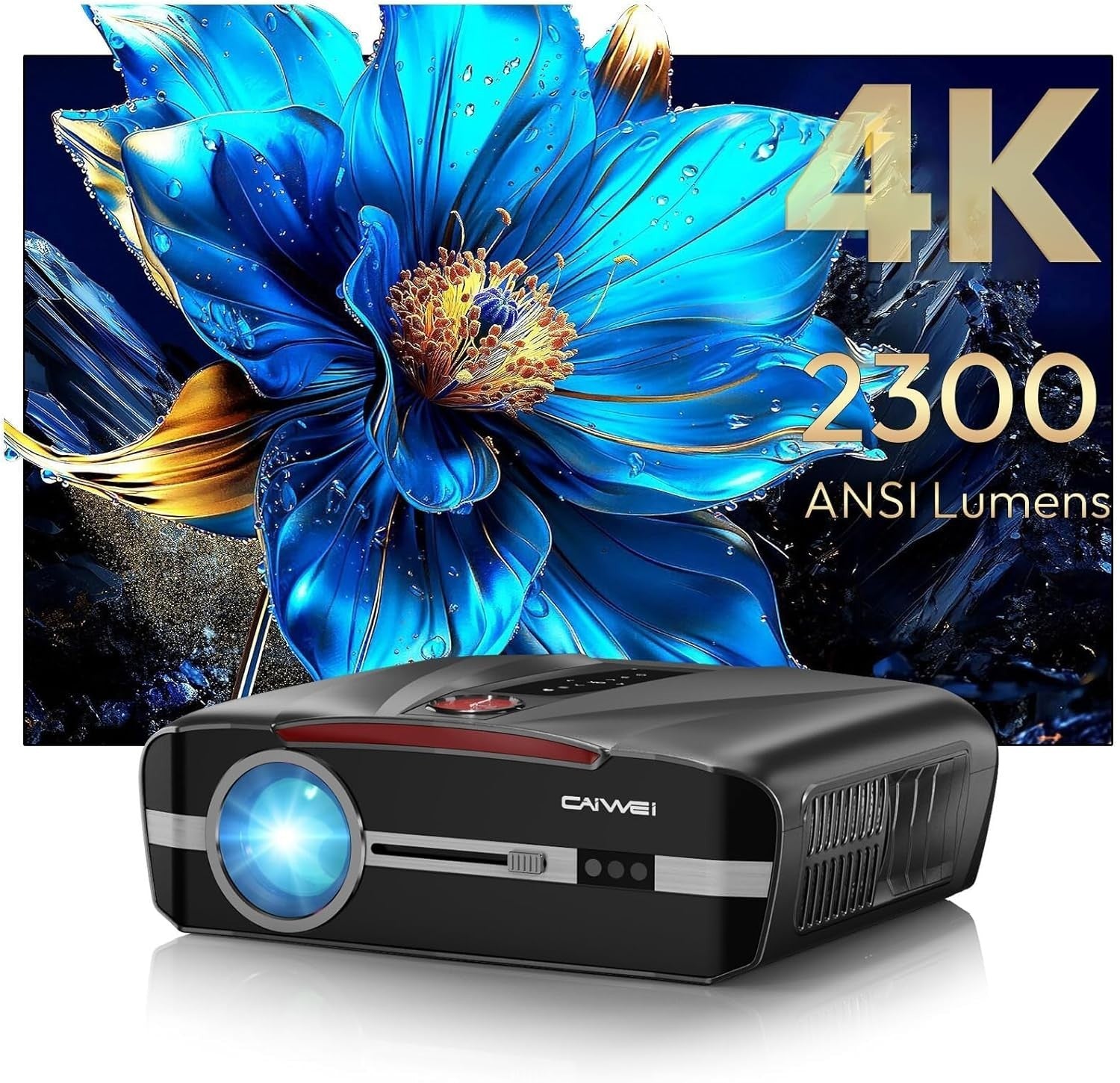 2300ANSI 4K Smart Projector Android TV WiFi6 Dolby NFC
