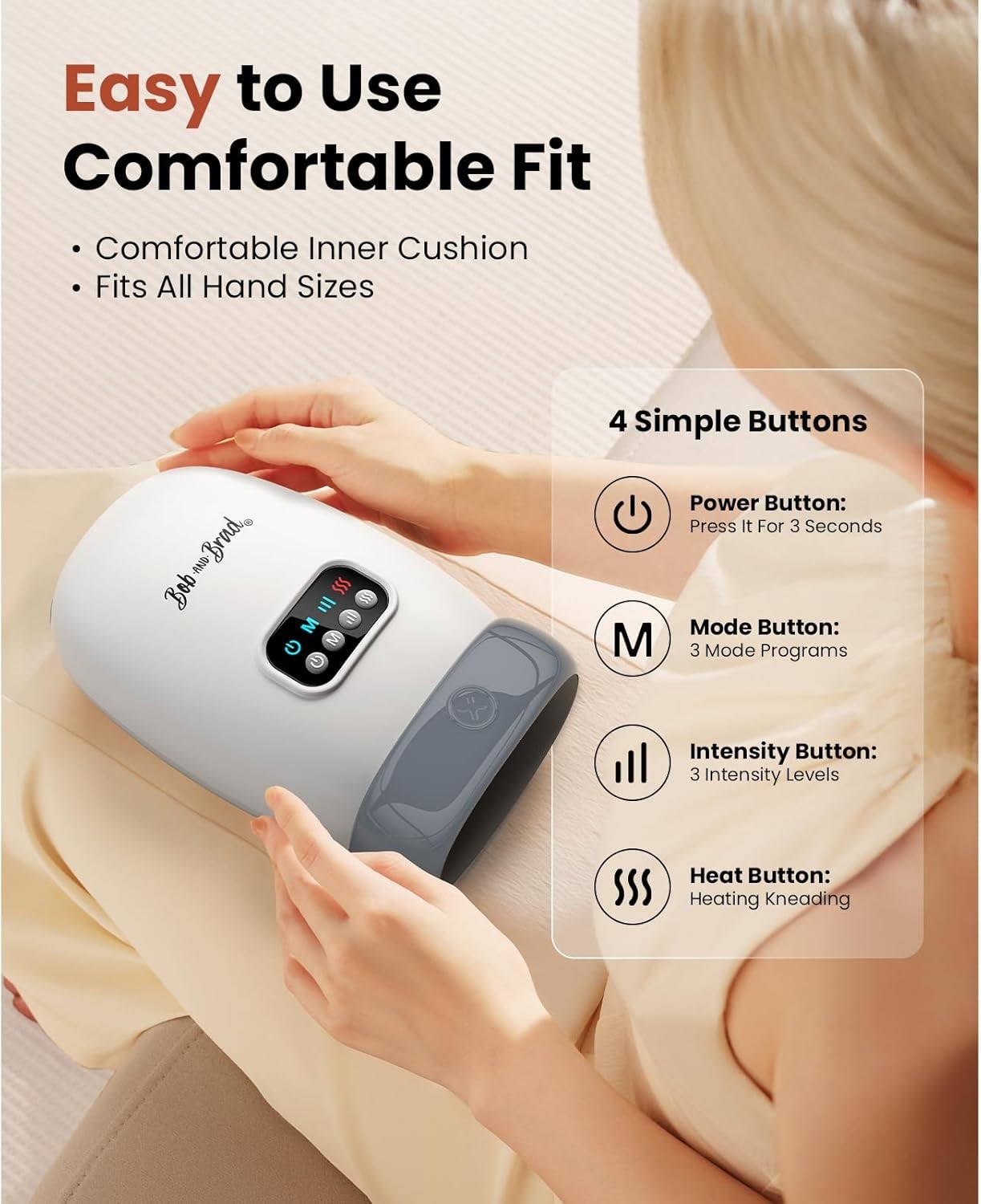 Cordless Hand Massager with Heat for Pain Relief, Arthritis, Carpal Tunnel