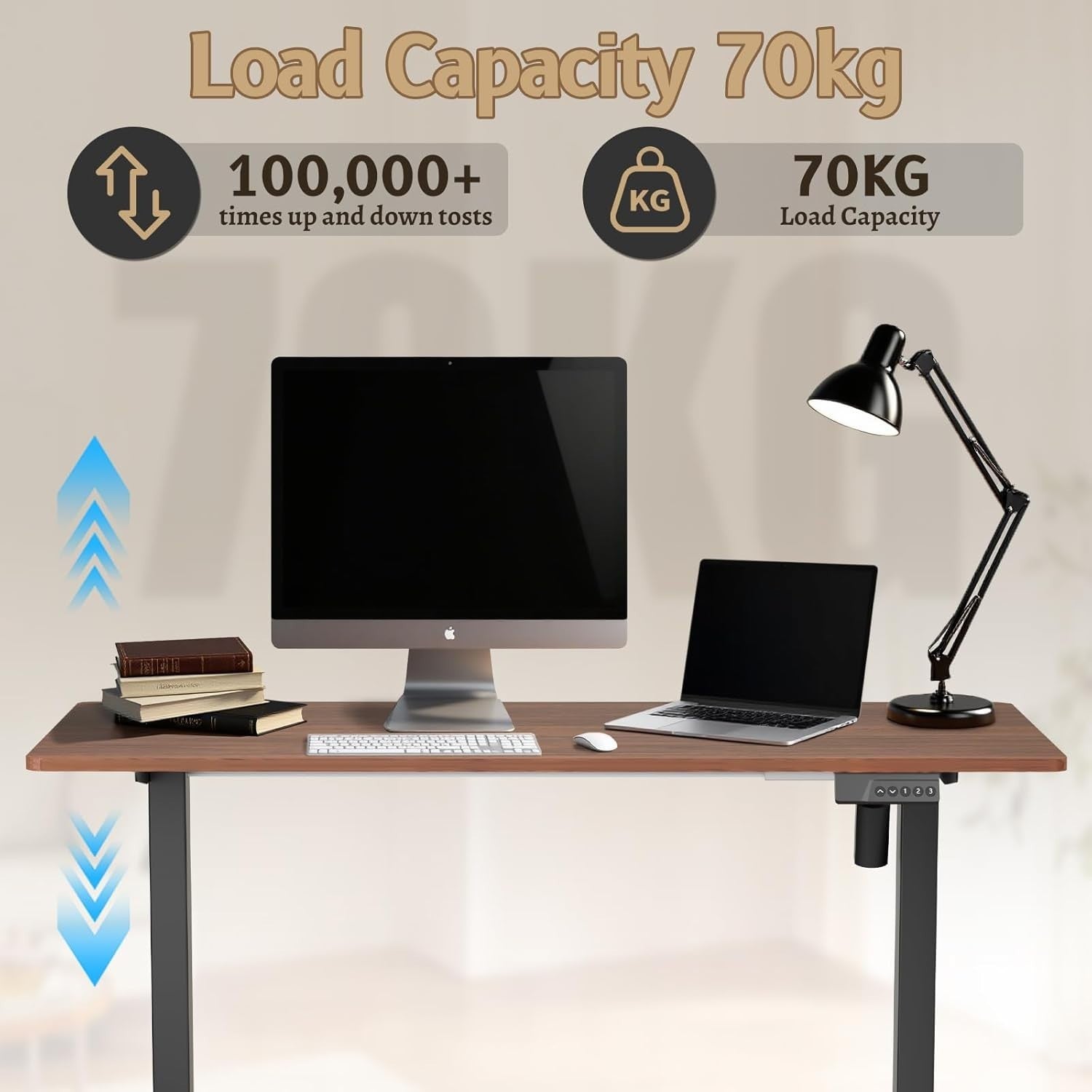 Electric Height Adjustable Standing Desk 120x60cm Ergonomic Sit Stand Table