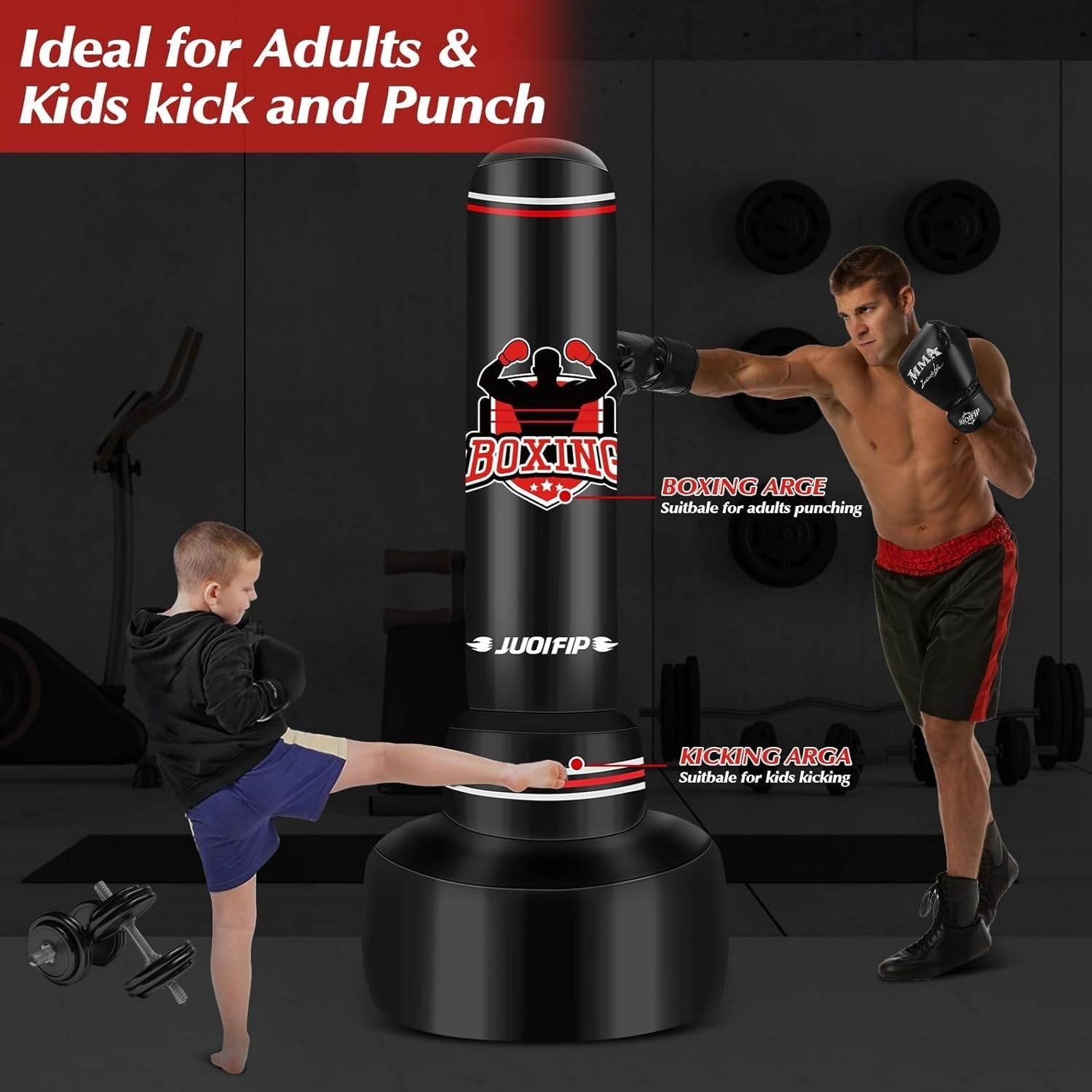 180cm Free Standing Punching Bag Set Inflatable MMA Kickboxing