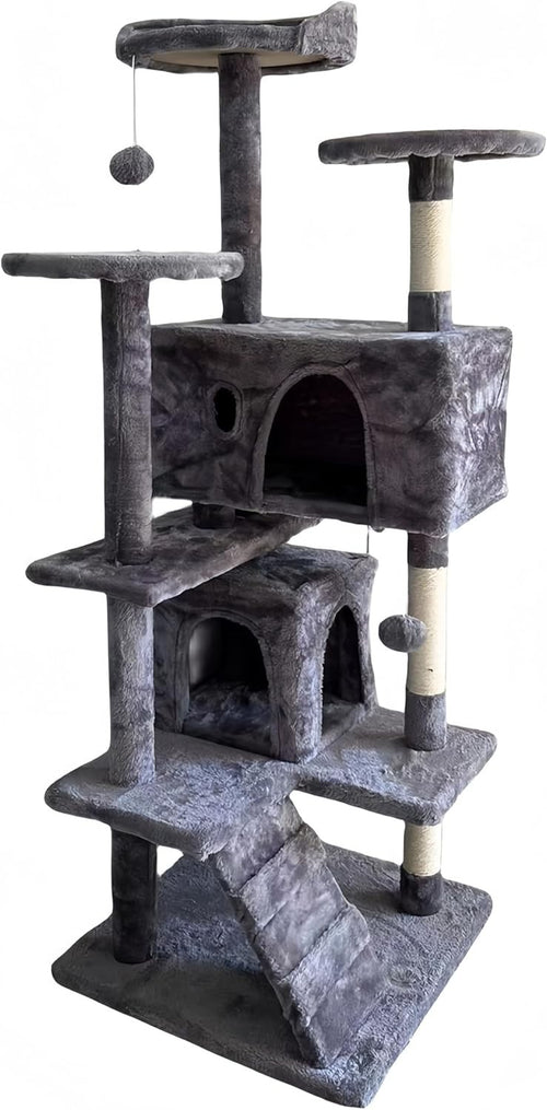 138cm Cat Tree Tower with Scratching Posts Multi Level Indoor Climber