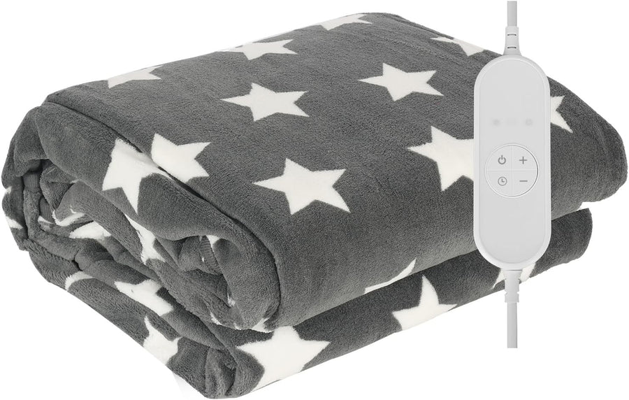 Electric Heated Throw Blanket 9 Heat Levels Timer Washable 180x130cm
