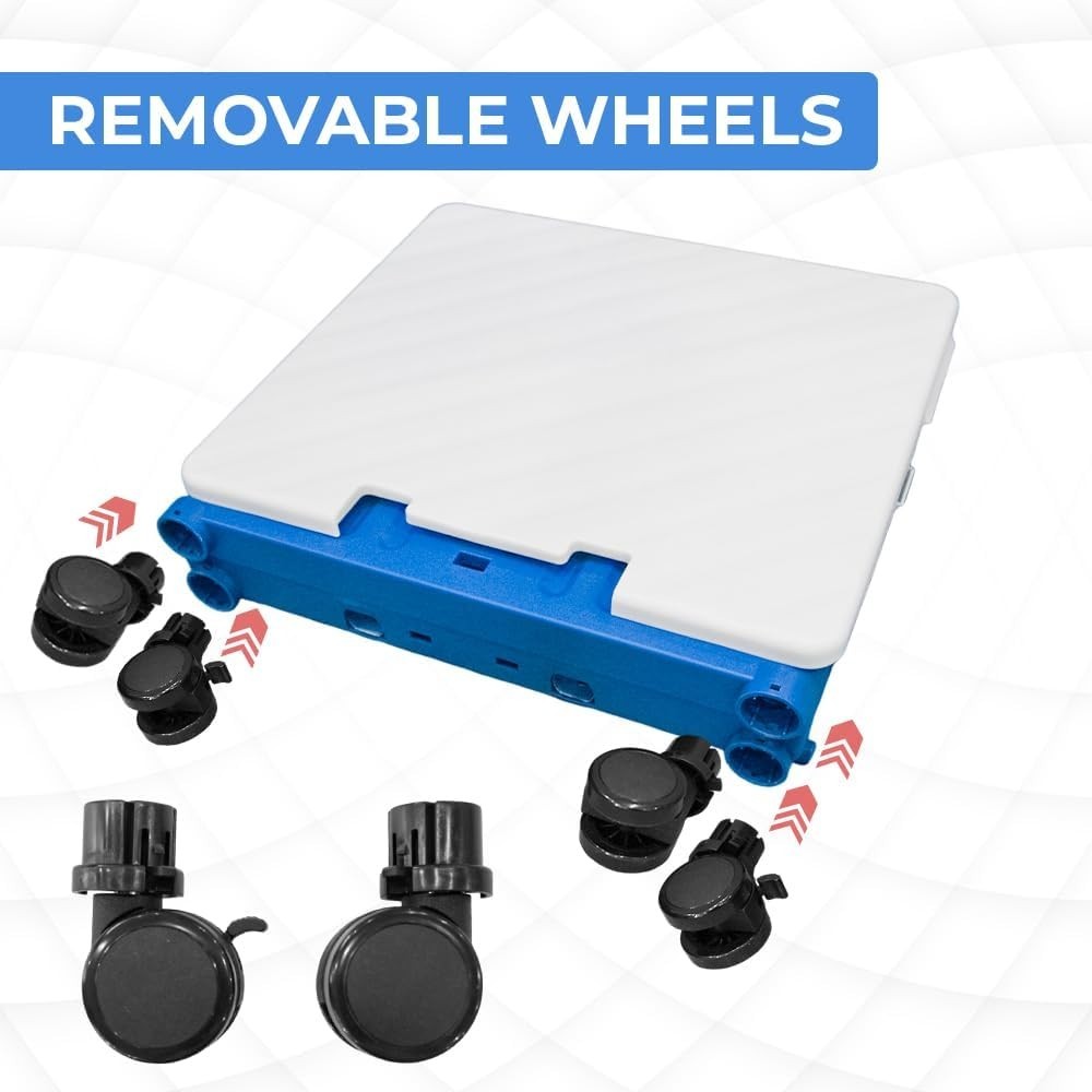50L Folding Shopping Trolley Cart 4 Wheels Lid 40kg Pull Along Utility