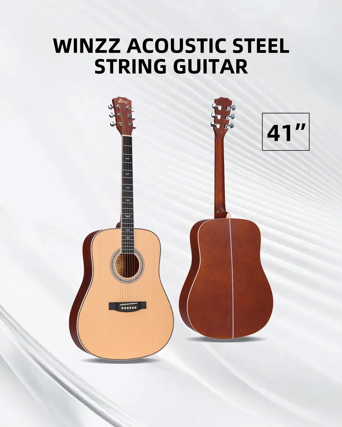 Full Size 4/4 Acoustic Guitar Starter Kit Spruce Steel String