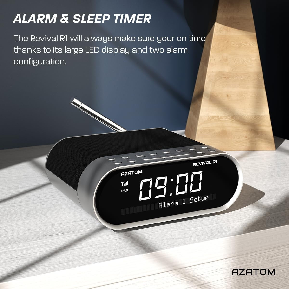 DAB DAB+ FM Bedside Digital Radio Bluetooth Dual Alarm Sleep Timer USB