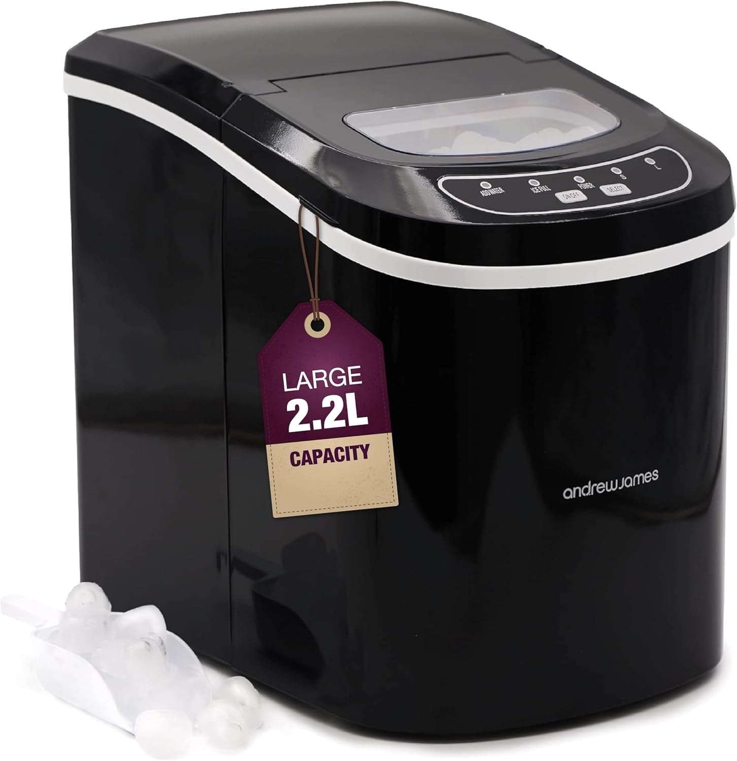 Fast Ice Cube Maker Countertop 2.2L Portable Self Cleaning Ice Machine