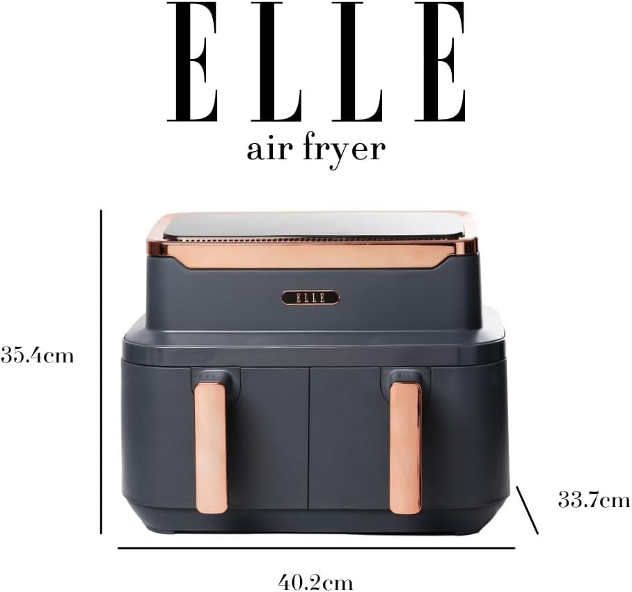 Dual Basket Air Fryer 8.4L Match Cook 10-in-1 Oil Free Touch Grey