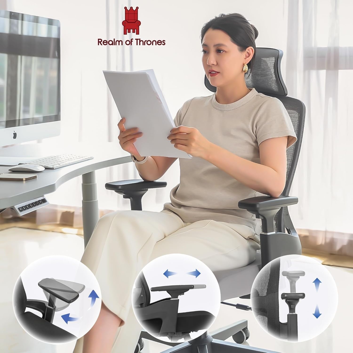Ergonomic Office Chair Black Mesh Executive Swivel Computer Desk Seat New