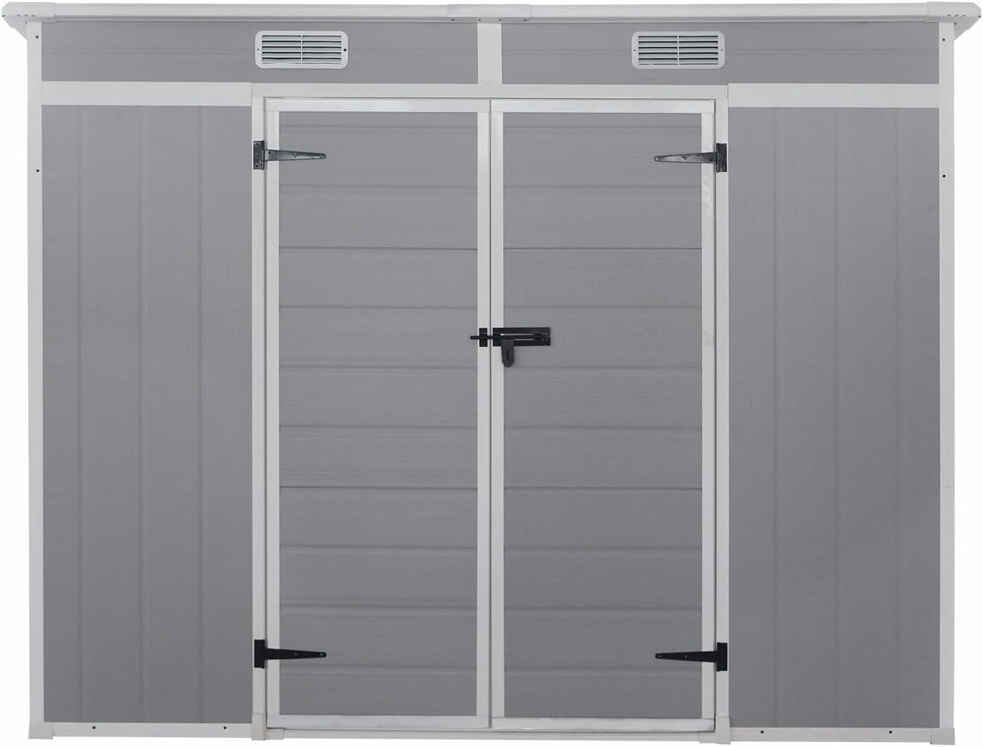 Plastic Garden Storage Shed 7x4FT Outdoor Tool House with Floor & Lockable Doors