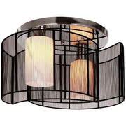 Modern 2 Way Flush Ceiling Light Black Metal Shade Fixture E27 Hall Lounge