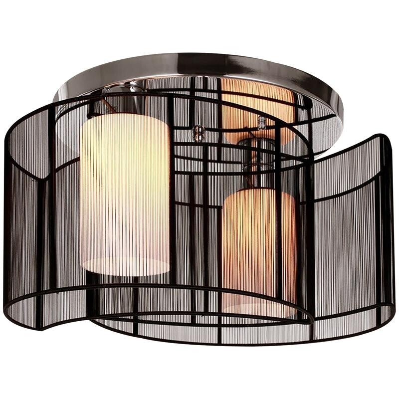 Modern 2 Way Flush Ceiling Light Black Metal Shade Fixture E27 Hall Lounge