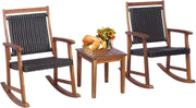 3-Piece Outdoor Rocking Chair Set with Table – Comfortable Patio Bistro