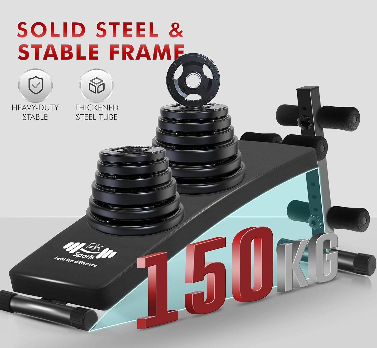 Adjustable Sit Up Bench Foldable Abs Workout 150kg Home Gym