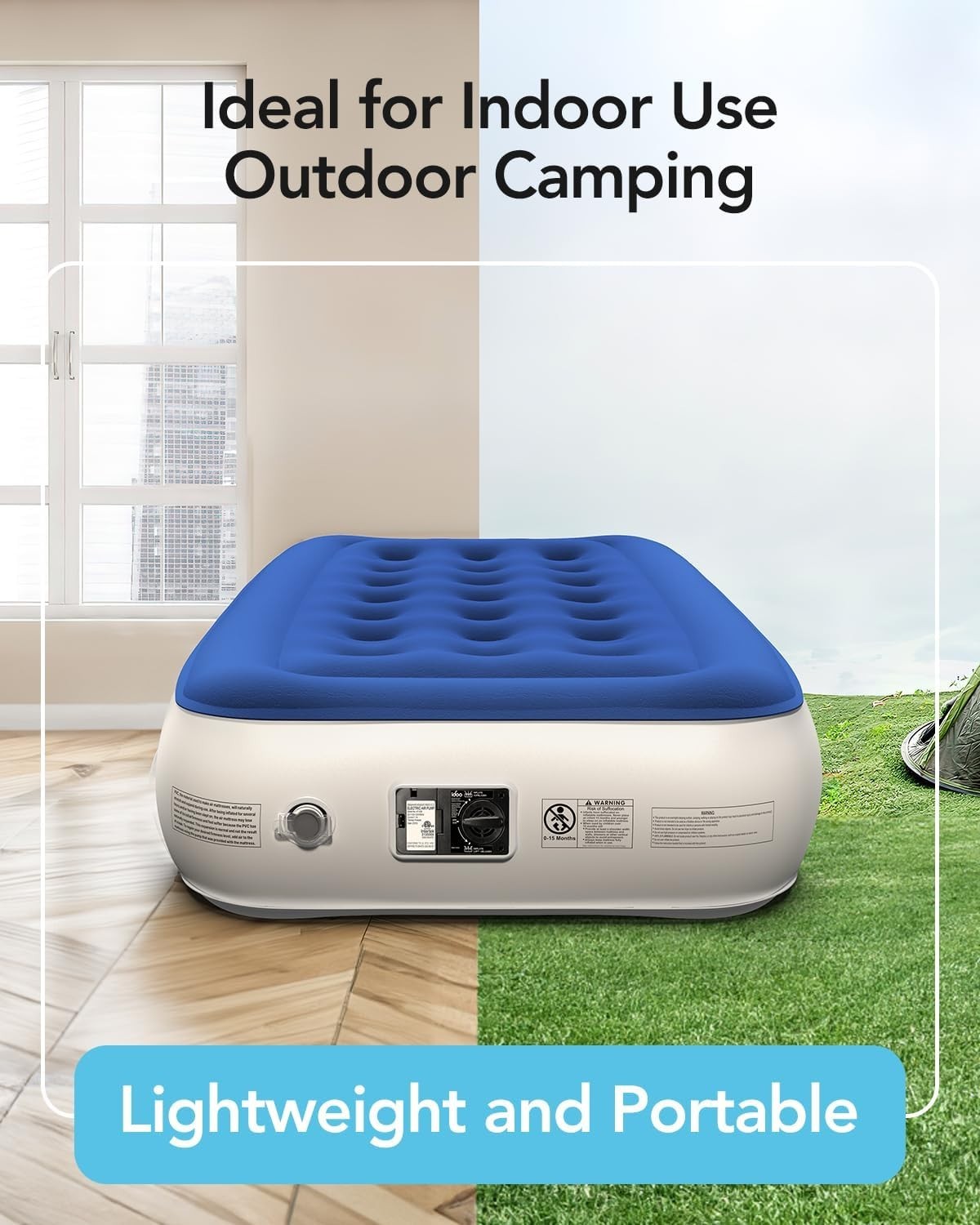 Luxury Single Air Bed 33cm High Built-In Electric Pump Inflatable Mattress