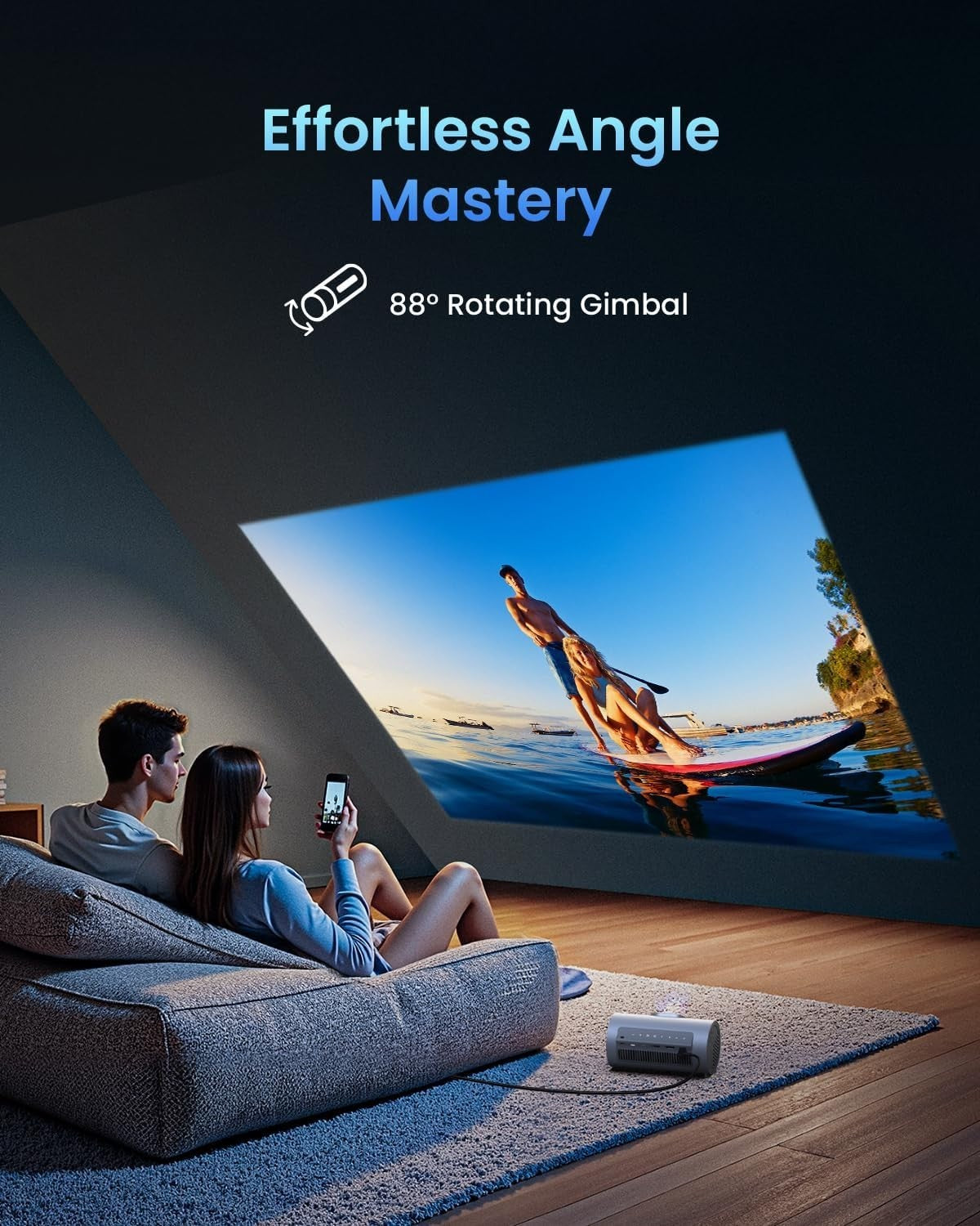1080P Smart Portable Projector Google TV 400 ISO Dolby WiFi Bluetooth