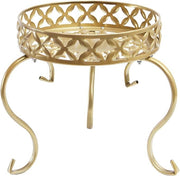 Gold Metal Plant Stand Indoor Outdoor Anti-Rust Flower Pot Holder 25cm