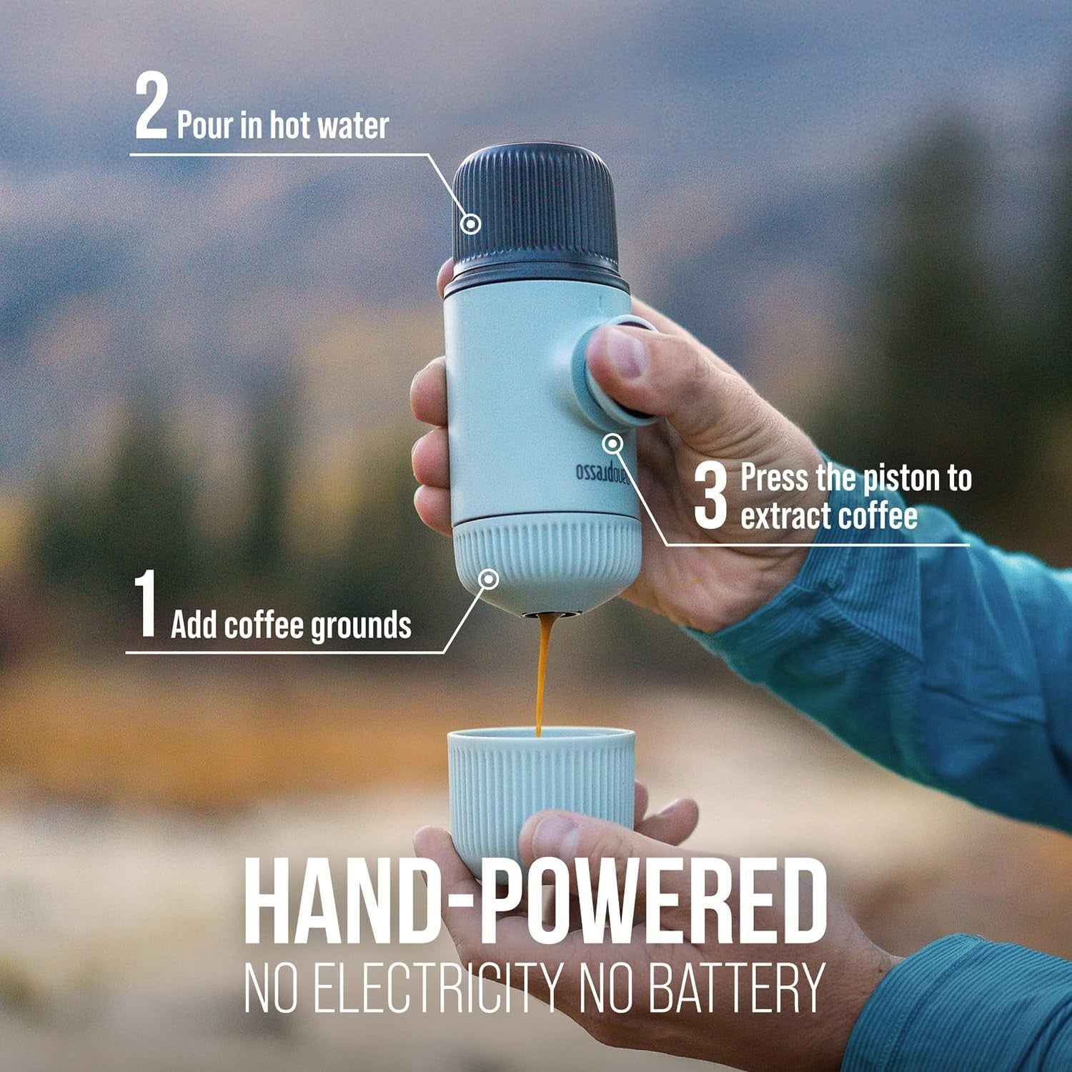 Manual High-Pressure Espresso Maker | Portable Travel Coffee Machine + Case
