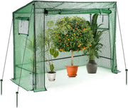 Walk-In Greenhouse 200x78x150cm Weatherproof PE Cover with Roll-Up Doors Windows