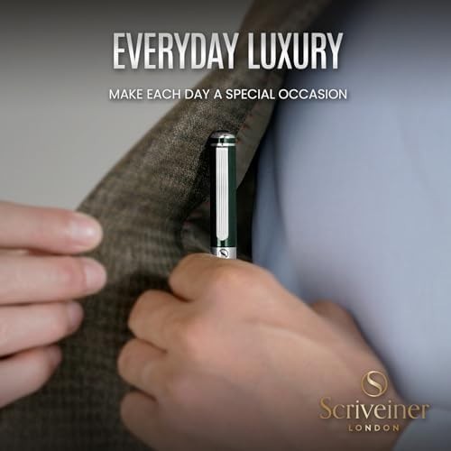 Luxury Personalised Ballpoint Pen – Green Brass Chrome, Refillable Black Ink