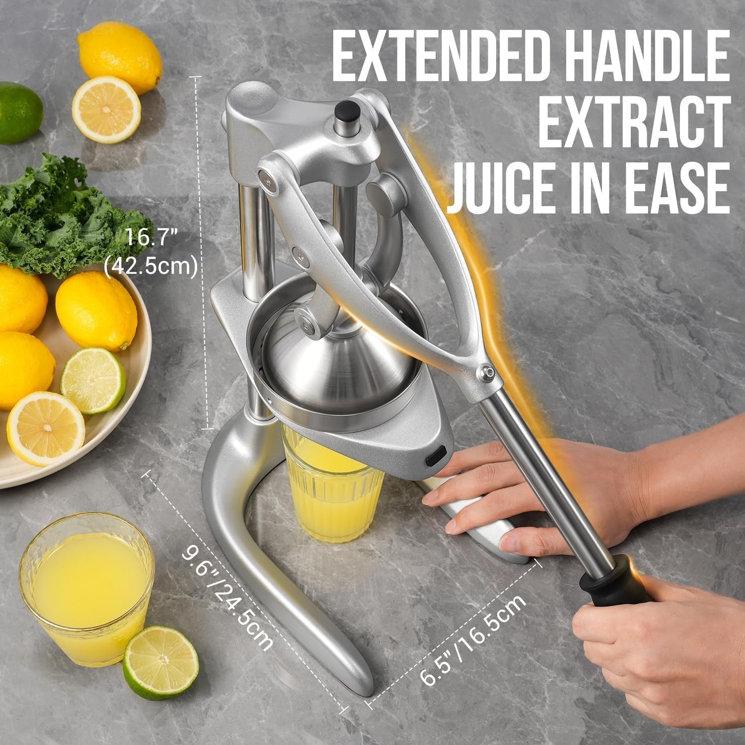 Manual Citrus Juicer Heavy Duty Stainless Steel Max Juice Press