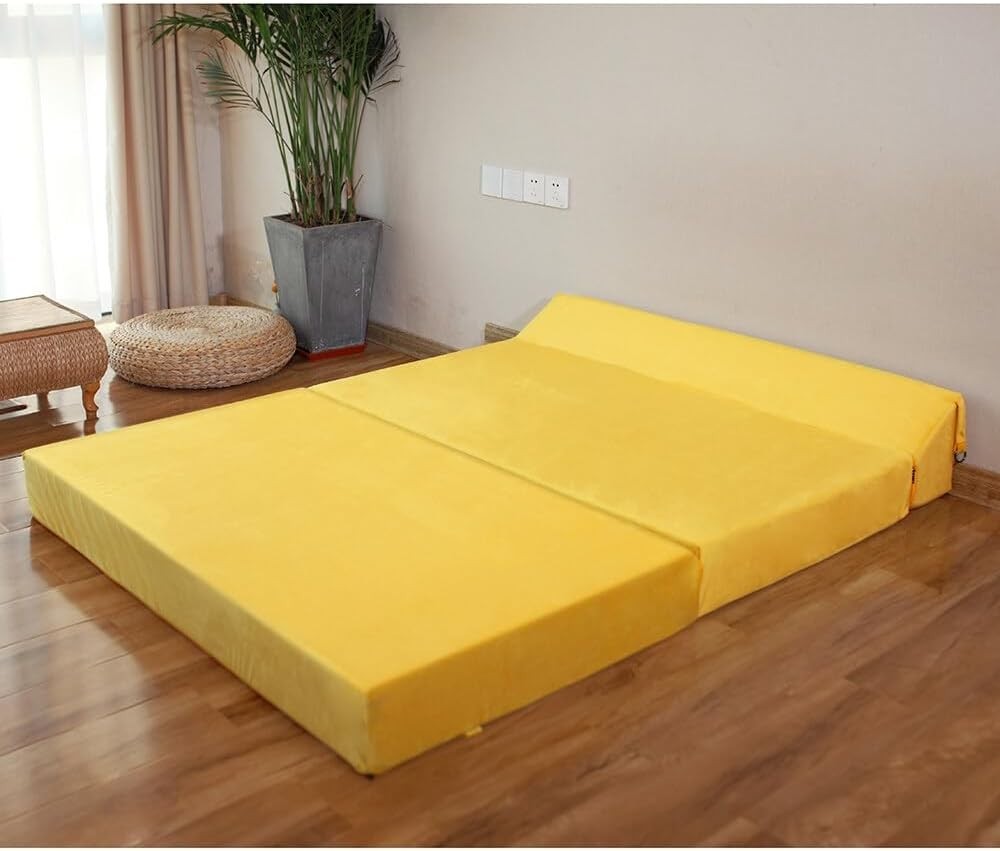 Premium Velvet Fold-Out Sofa Bed | Double Z Bed Mattress | Soft Plush Comfort