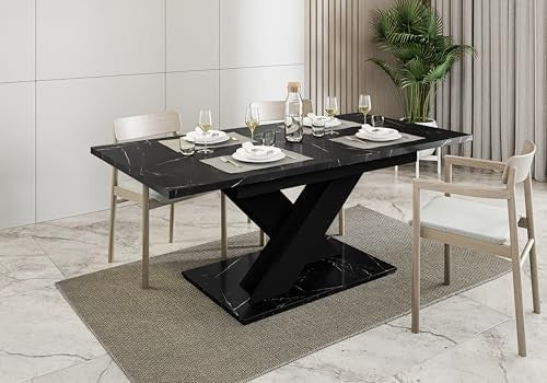 Modern Extendable Dining Table High Gloss Space-Saving Rectangular 140–180cm