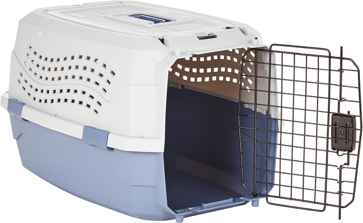 Durable Hard-Sided Pet Carrier with Two Doors & Top-Load Design 58x38x33cm