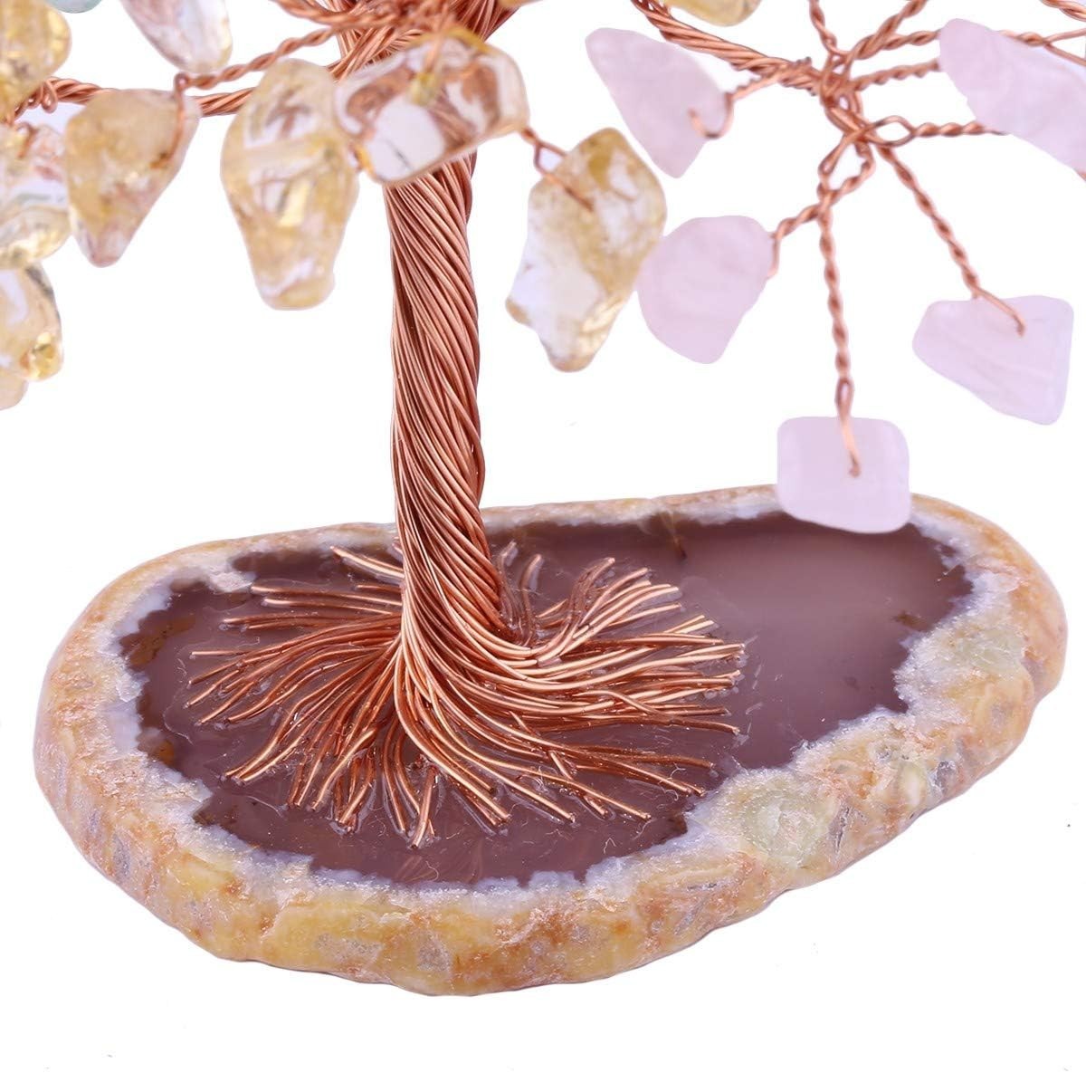 Natural Chakra Gemstone Money Tree Healing Crystal Bonsai Decor Gift