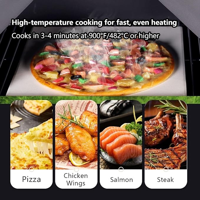 Wood Fired Outdoor Pizza Oven with Wheels | 12” Stainless Steel Brick Oven