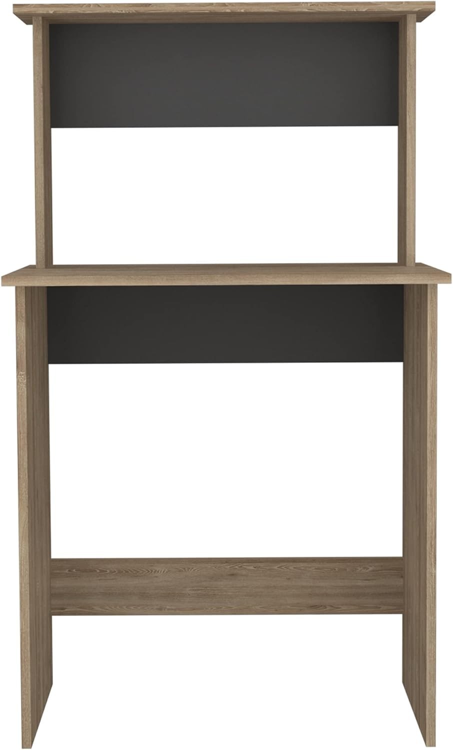 Compact Core Home Office Desk with Shelf Bleached Oak & Grey 69x45x120cm