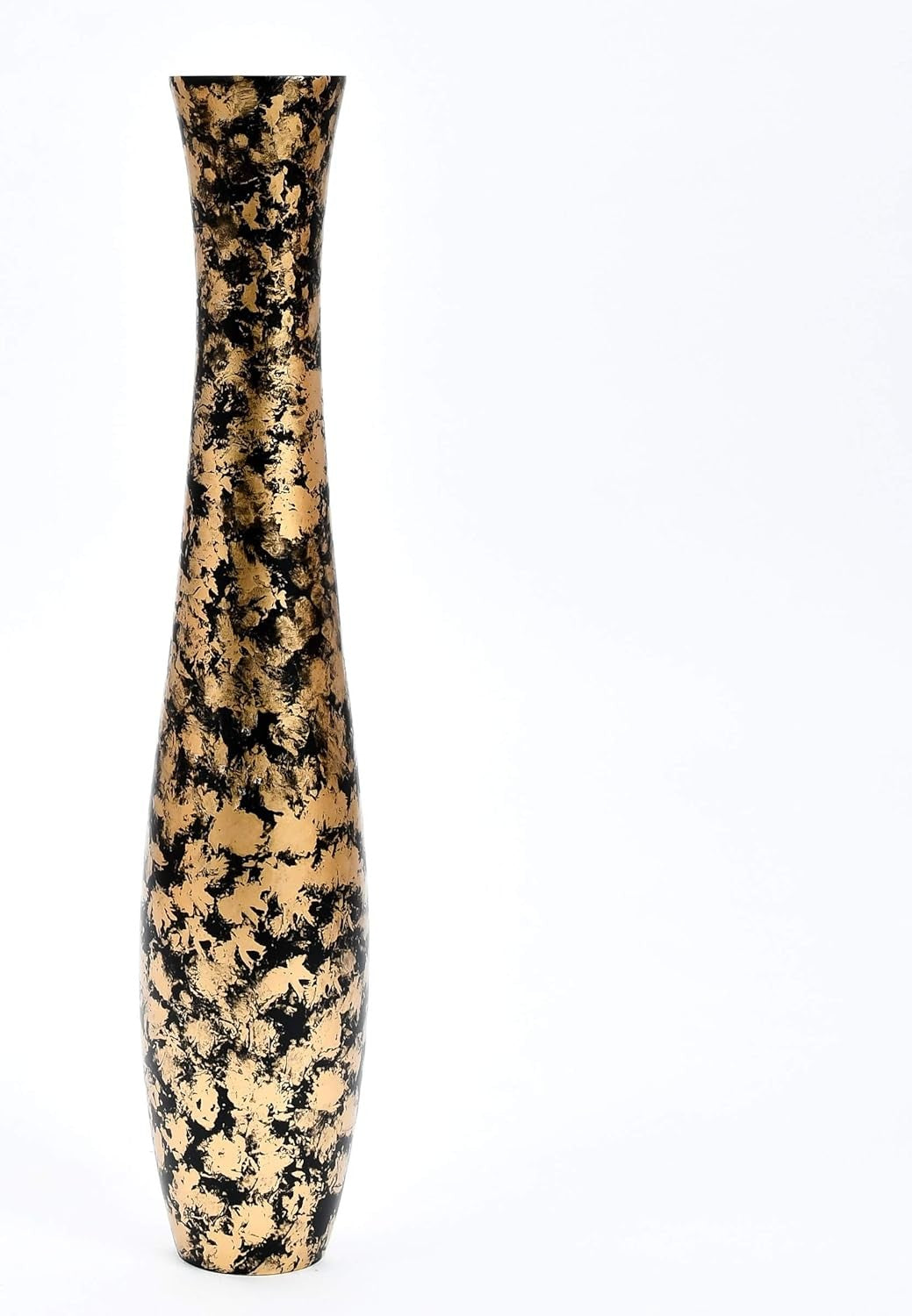 Large Gold Black Floor Vase 85cm Tall Wooden Decor for Pampas Grass