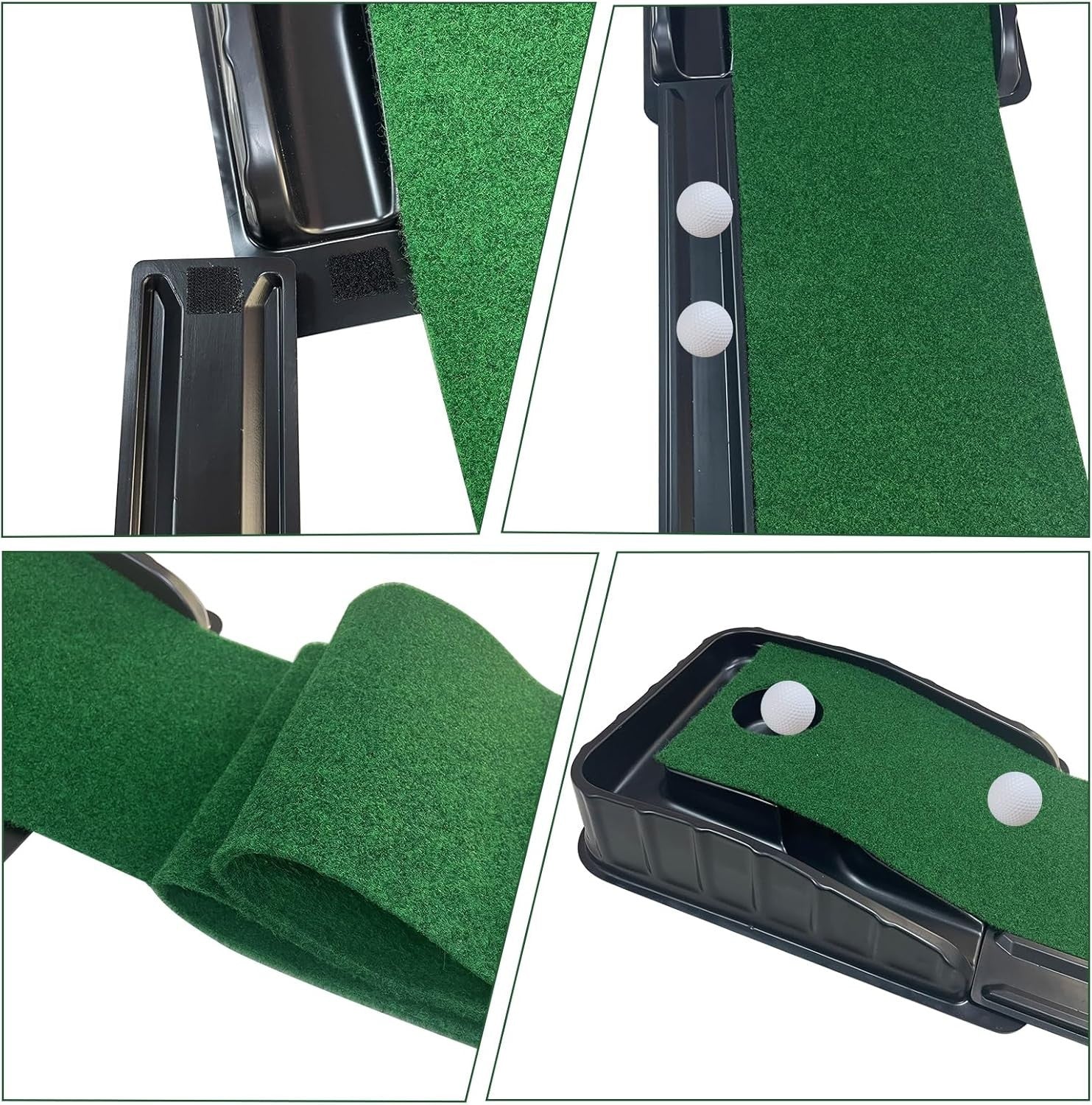 Golf Putting Mat 87" Indoor Practice Green Auto Ball Return Home Office