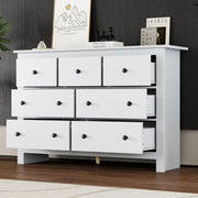 White Chest of Drawers 7 Drawer Storage Cabinet Sideboard for Living Room